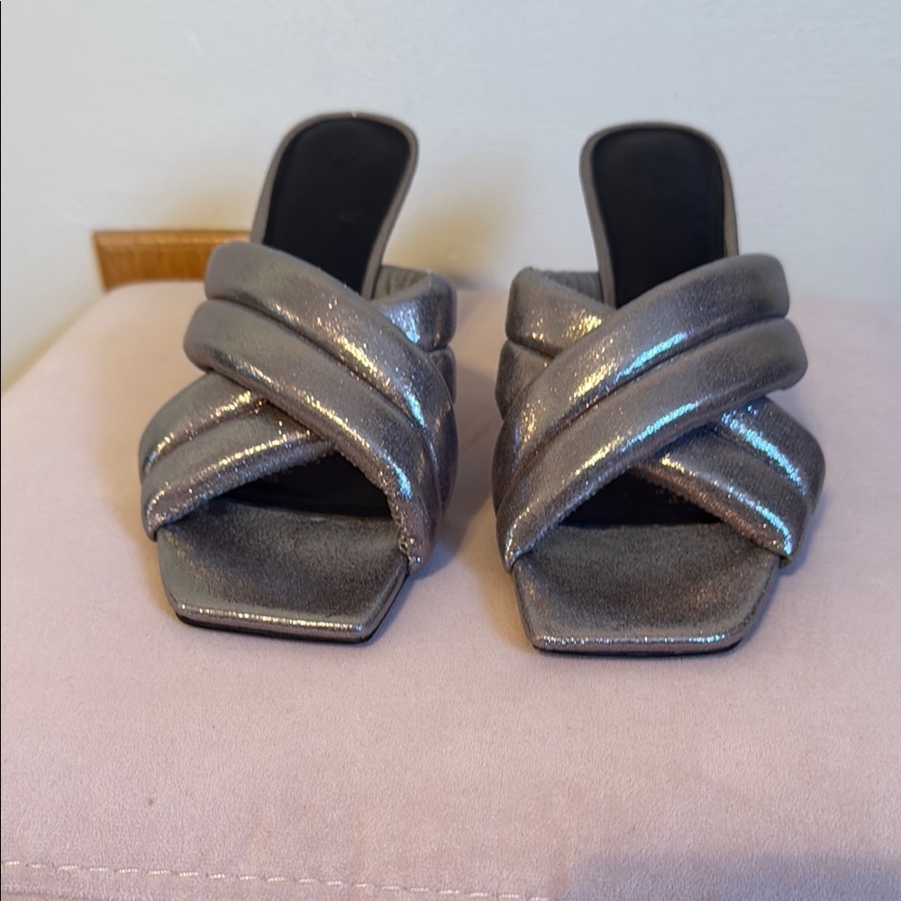 Elegant Silver Women's Slide Sandals